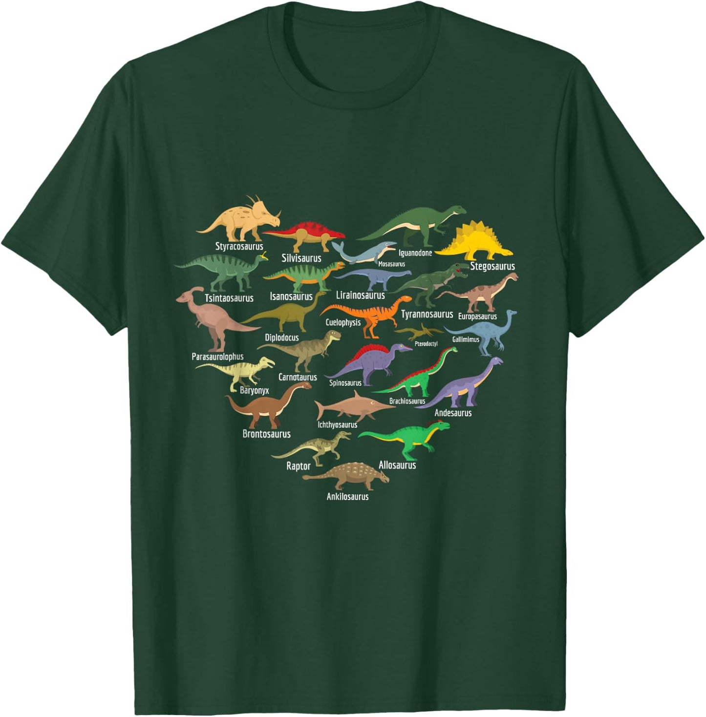 types of Dinosaurs heart Dino identification boys girls kids T-Shirt - T-Shirt | Forest