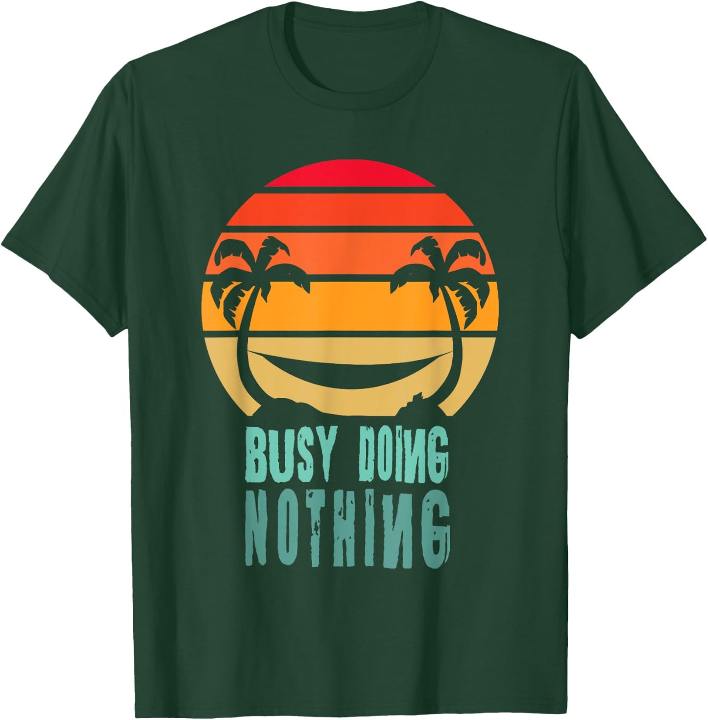 Busy Doing Nothing Sunset Hammock T-Shirt - T-Shirt | Forest