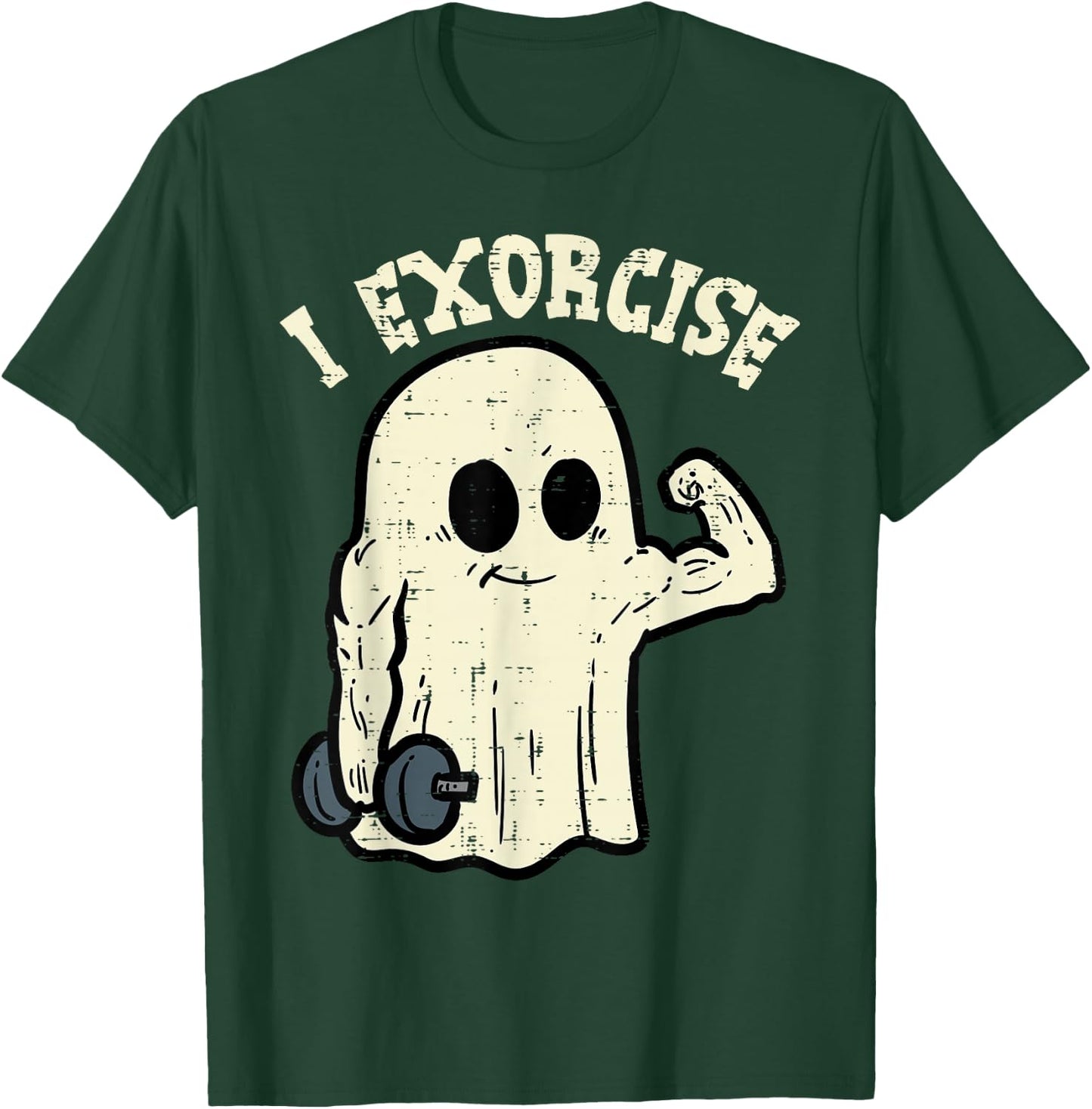 Halloween Gym Ghost I Exorcise Fun Workout Costume Men Women T-Shirt - T-Shirt | Forest