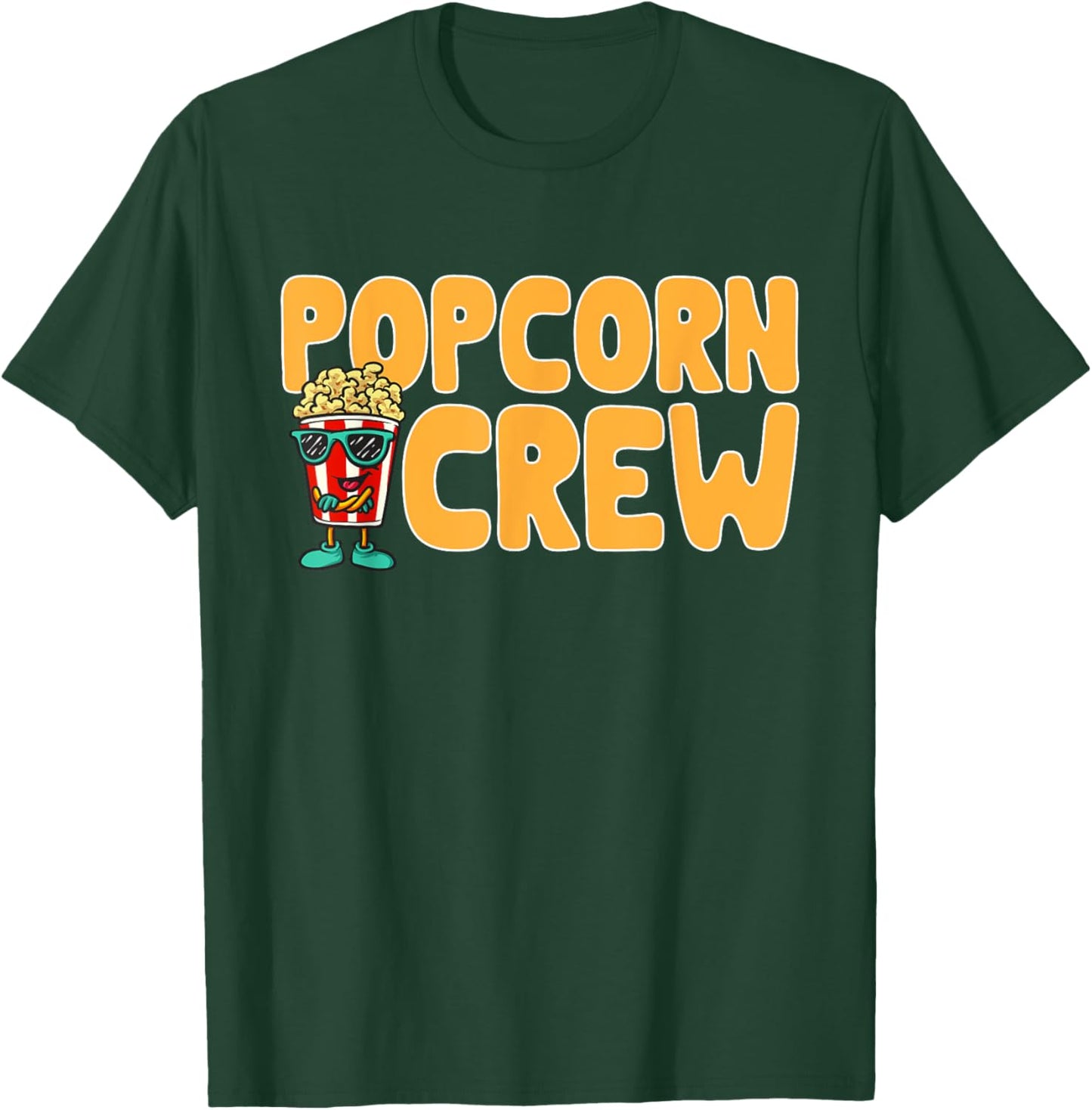 Popcorn Crew Movie Night Snack Popcorn T-Shirt - T-Shirt | Forest