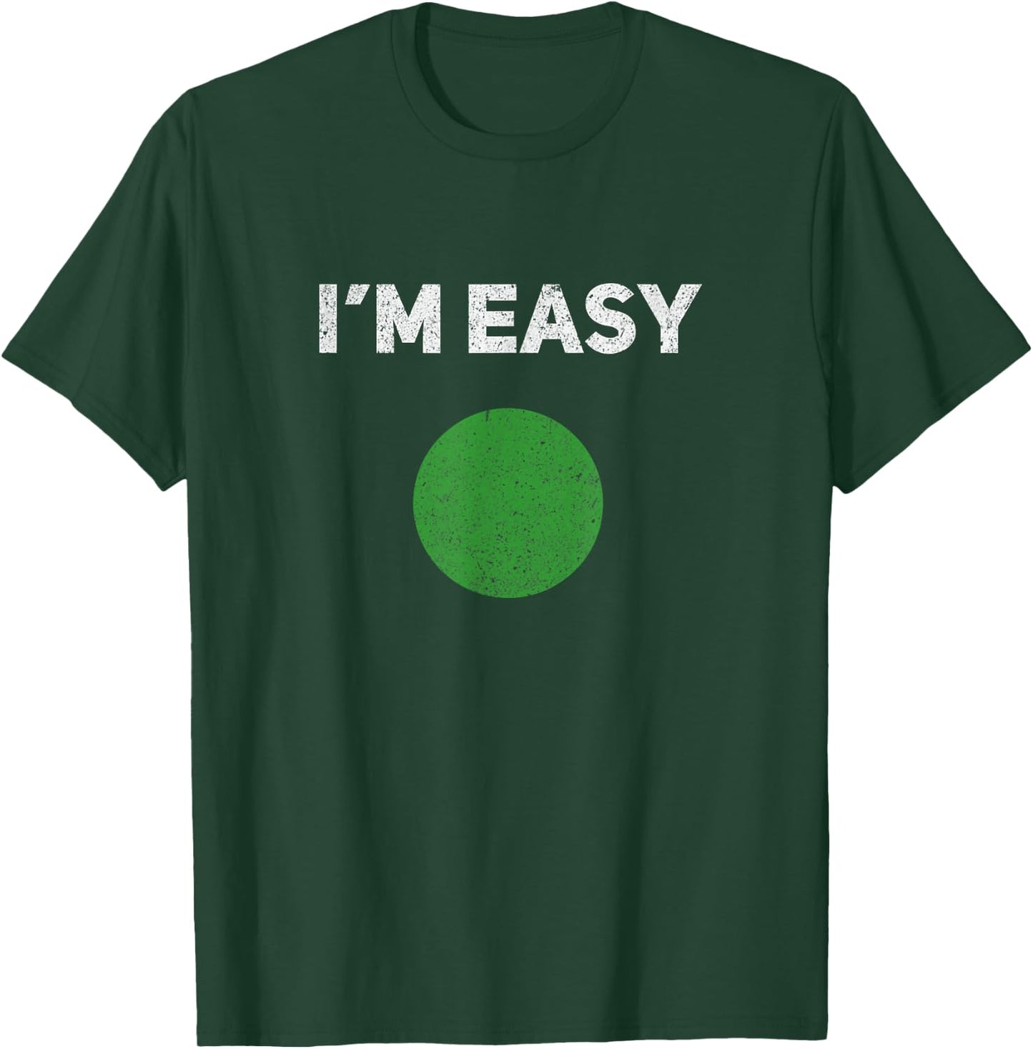 I'm Easy Green Skiing Circle Snowboard Vintage T-Shirt - T-Shirt | Forest