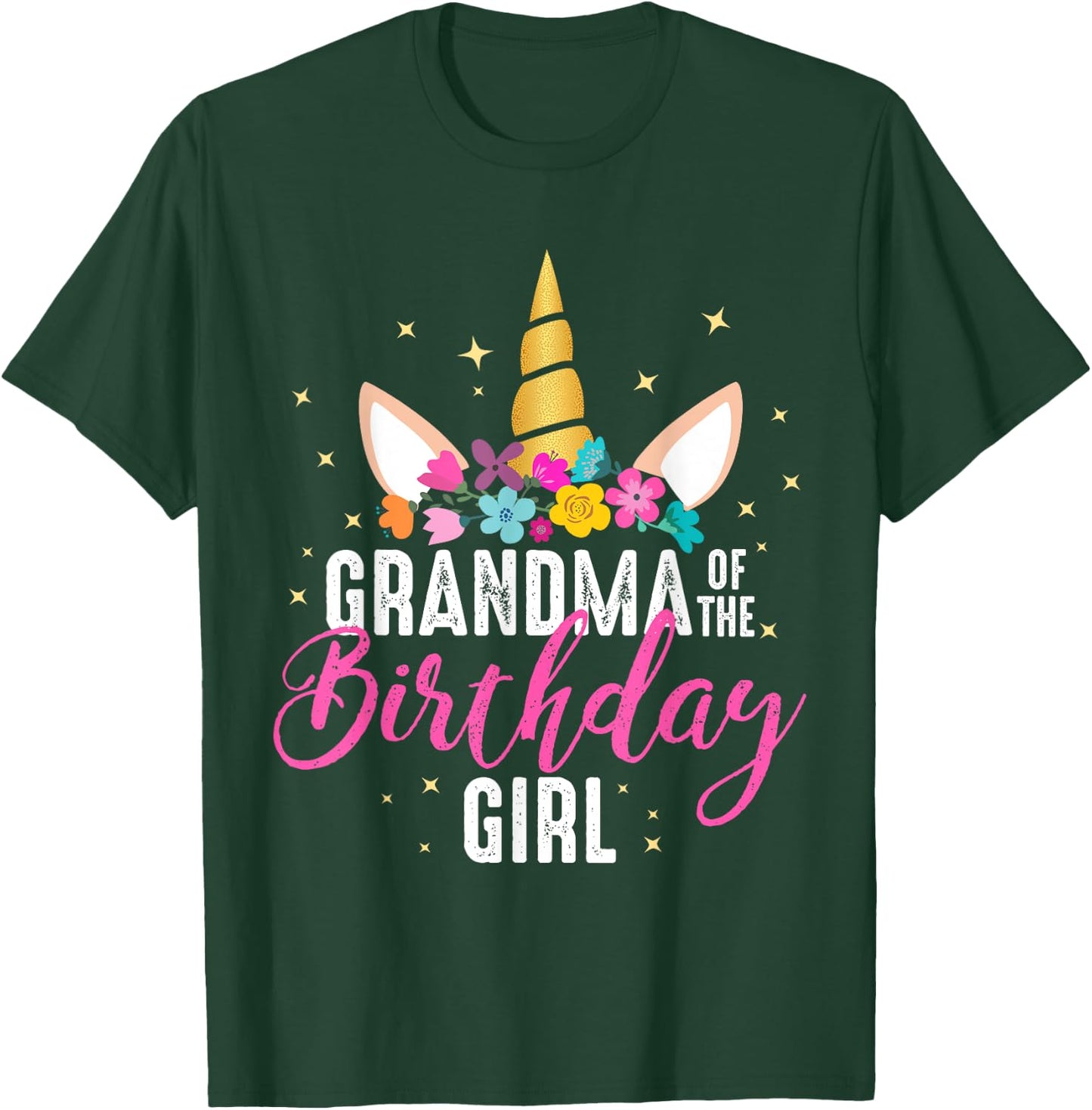 Grandma Of The Birthday Girl Grandma Gift Unicorn Birthday T-Shirt - T-Shirt | Forest