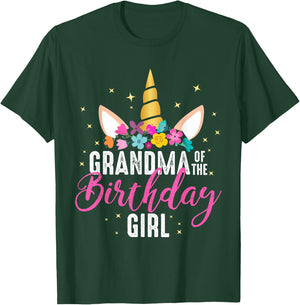 Grandma Of The Birthday Girl Grandma Gift Unicorn Birthday T-Shirt - T-Shirt | Forest