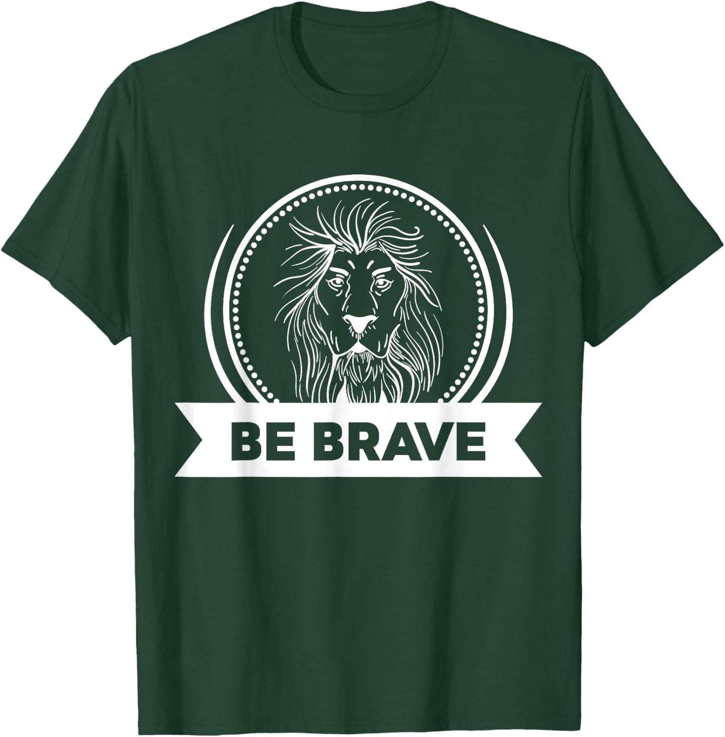 Be Brave White Lion T-Shirt - T-Shirt | Forest