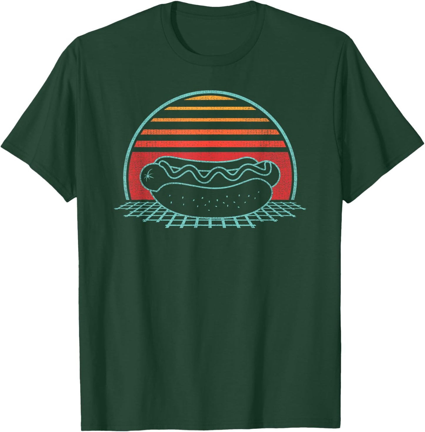 Hot Dog Retro Vintage 80s Style Gift T-Shirt - T-Shirt | Forest