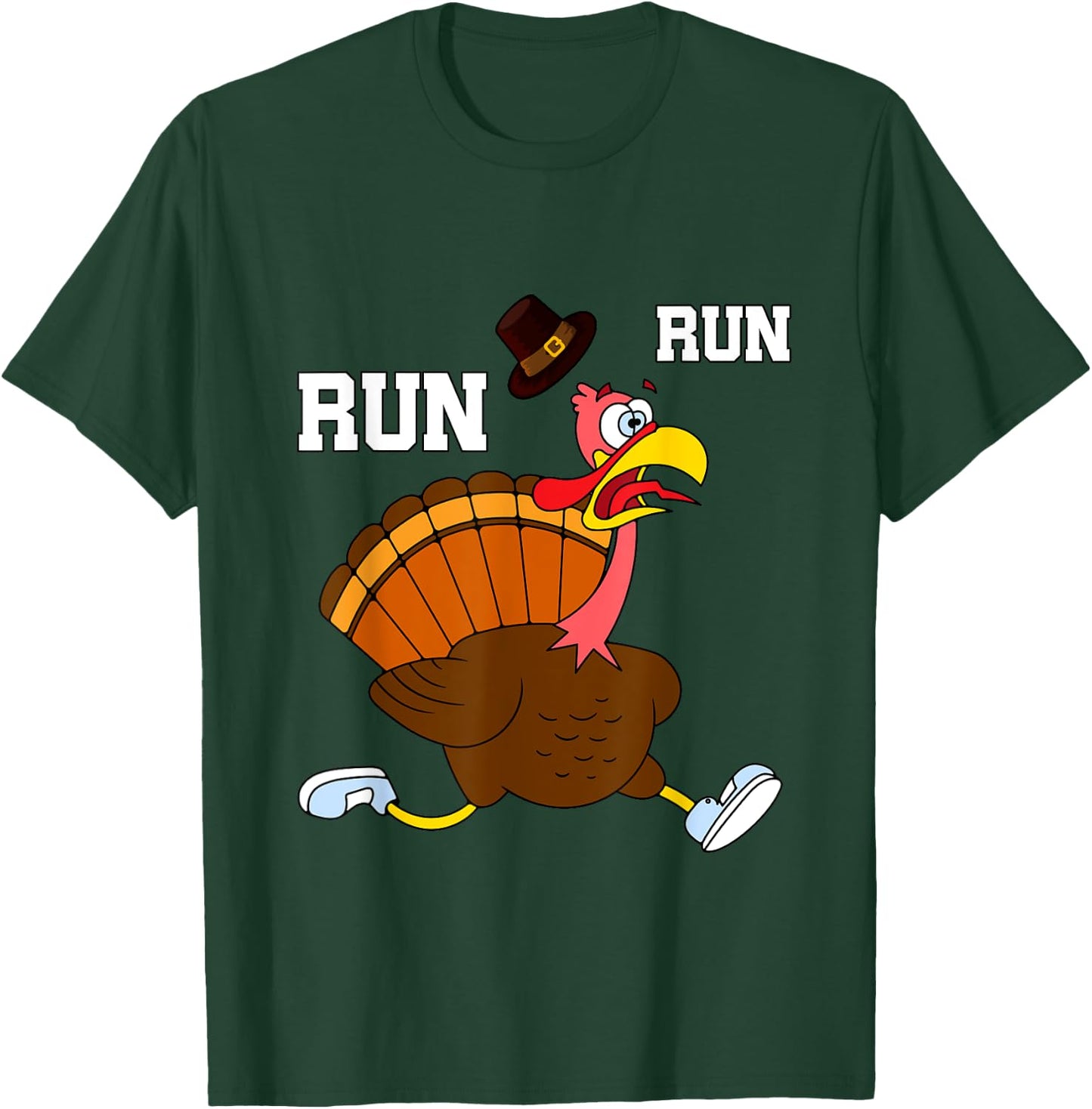 Turkey Run Costume Funny Thanksgiving Running Turkey Trot T-Shirt - T-Shirt | Forest