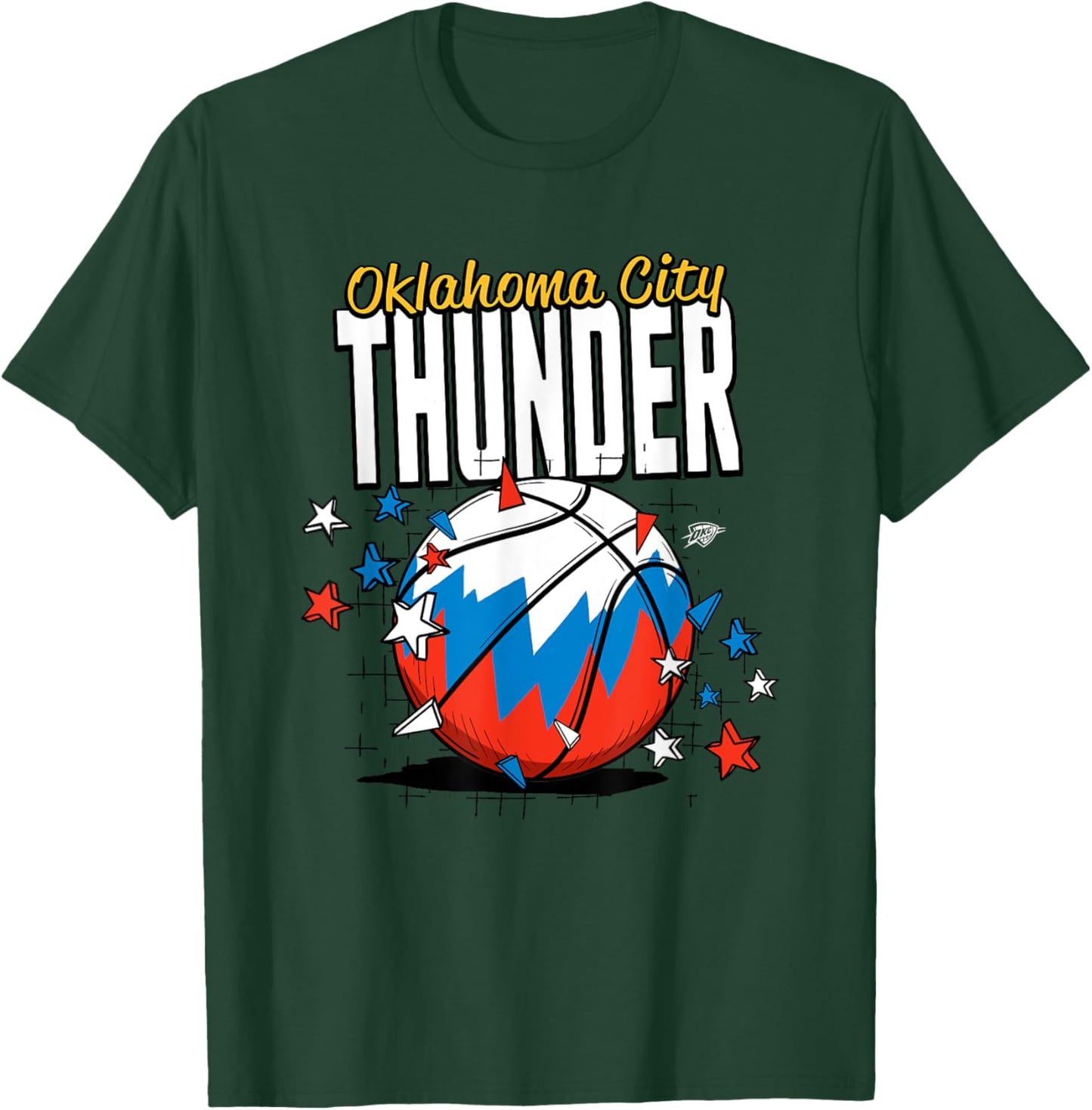 NBA Oklahoma City Thunder Basketball Doodle Stars T-Shirt - T-Shirt | Forest