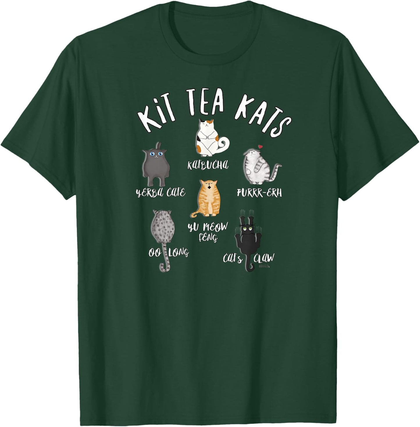 Funny Cute Cats LOVE Tea T- KIT TEA KATS T-Shirt - T-Shirt | Forest