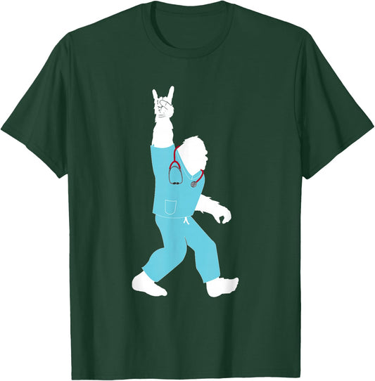 Bigfoot Supports Nurse and Doctor Scrub Life Designs T-Shirt - T-Shirt | Forest