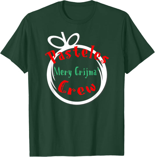 Funny Puerto Rico Pasteles Crew Christmas Boricua T-Shirt - T-Shirt | Forest