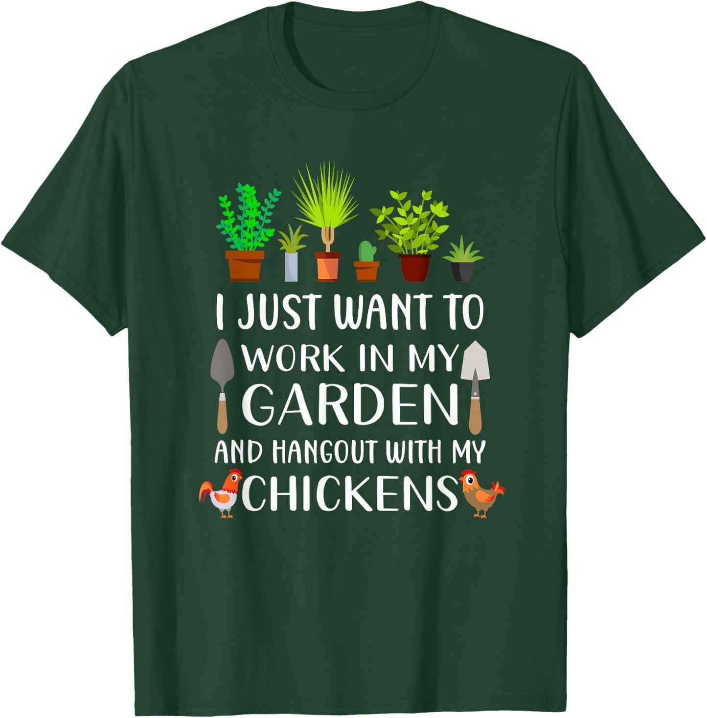 Chicken lover funny gardening shirt women, Gardener T-Shirt - T-Shirt | Forest