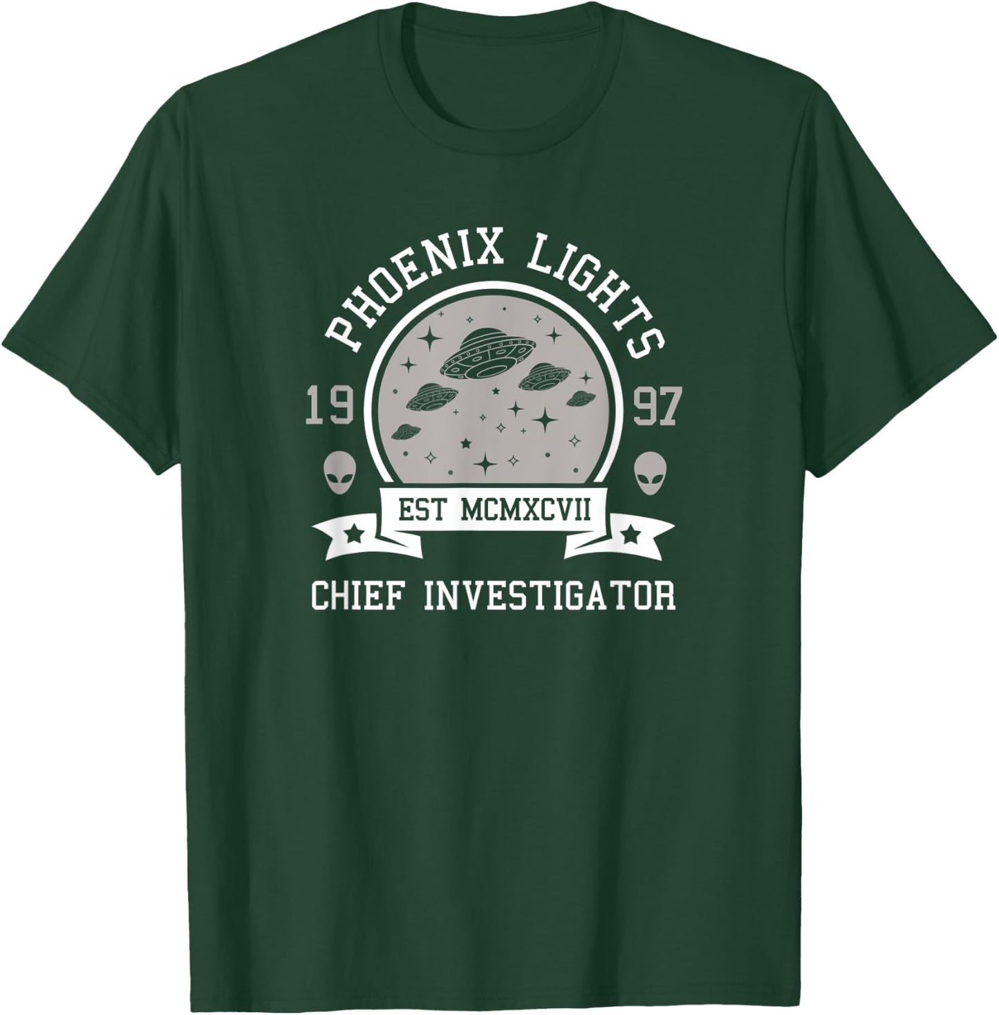 Phoenix Lights Chief Investigator UFO Alien funny T-Shirt - T-Shirt | Forest