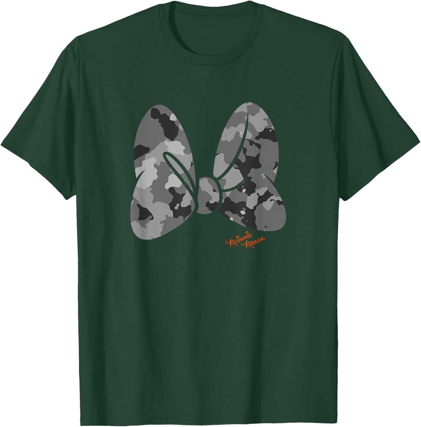Disney Minnie Mouse Classic Camouflage Bow & Autograph T-Shirt - T-Shirt | Forest