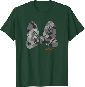 Disney Minnie Mouse Classic Camouflage Bow & Autograph T-Shirt - T-Shirt | Forest