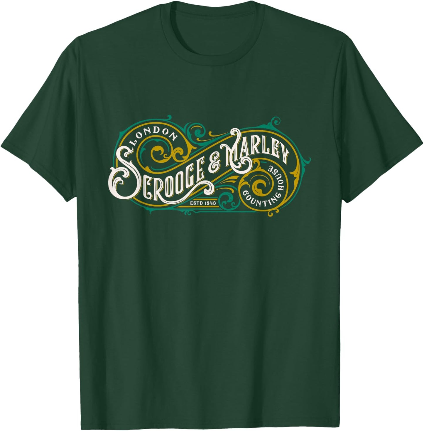 Scrooge and Marley Counting House Christmas Carol Vintage T-Shirt - T-Shirt | Forest