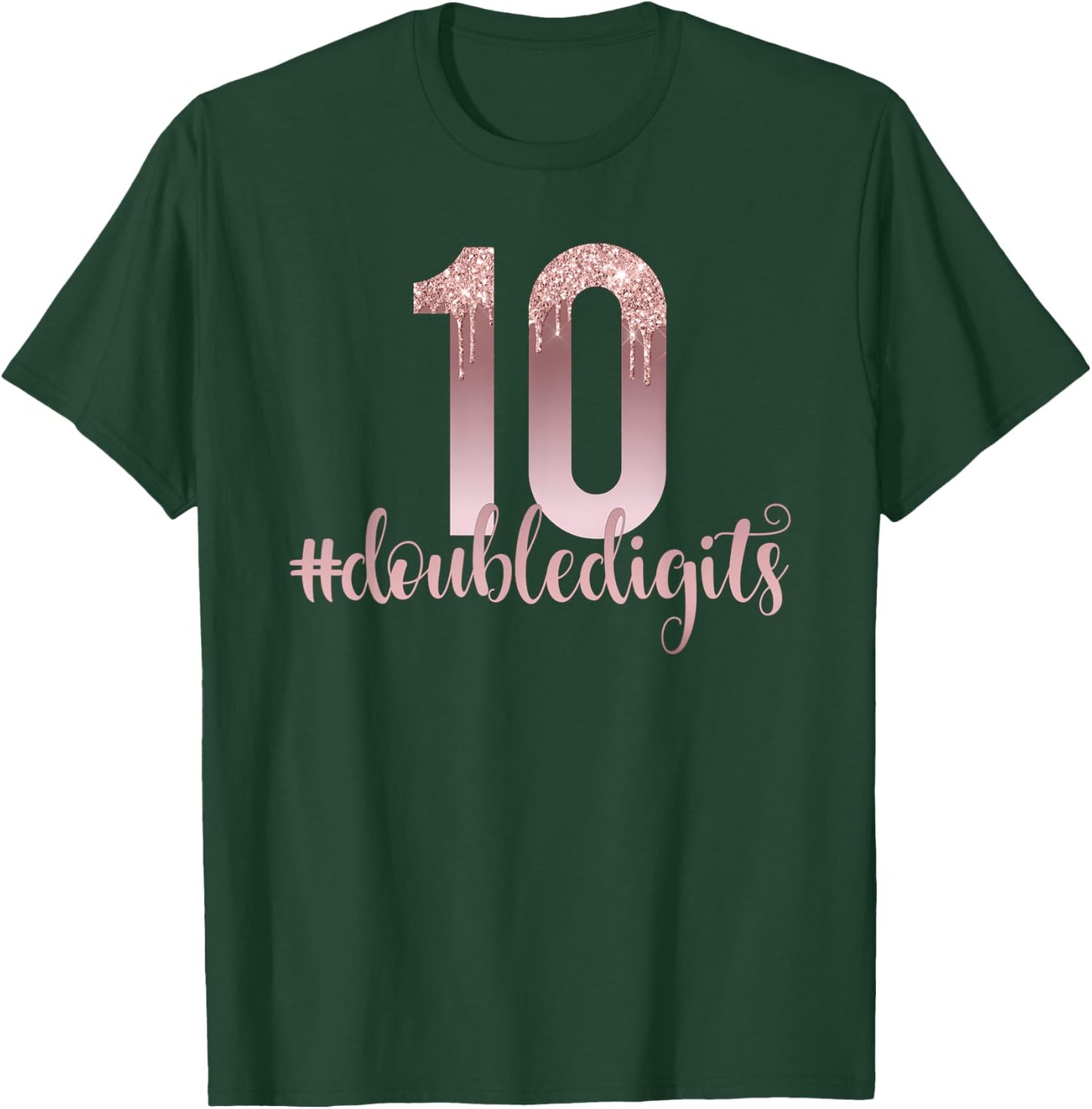 10th Birthday Two Digit Girl Ten Dripping Rose T-Shirt - T-Shirt | Forest