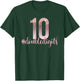 10th Birthday Two Digit Girl Ten Dripping Rose T-Shirt - T-Shirt | Forest