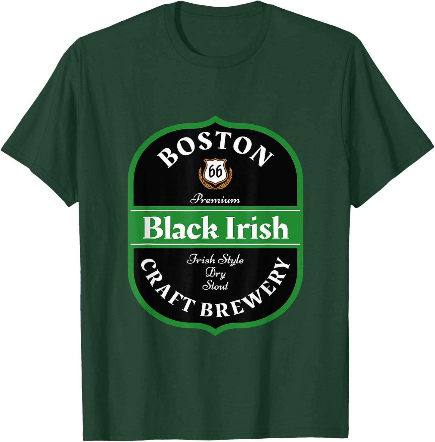 Boston Craft Brewery Boston Black Irish Stout Novelty Logo T-Shirt - T-Shirt | Forest