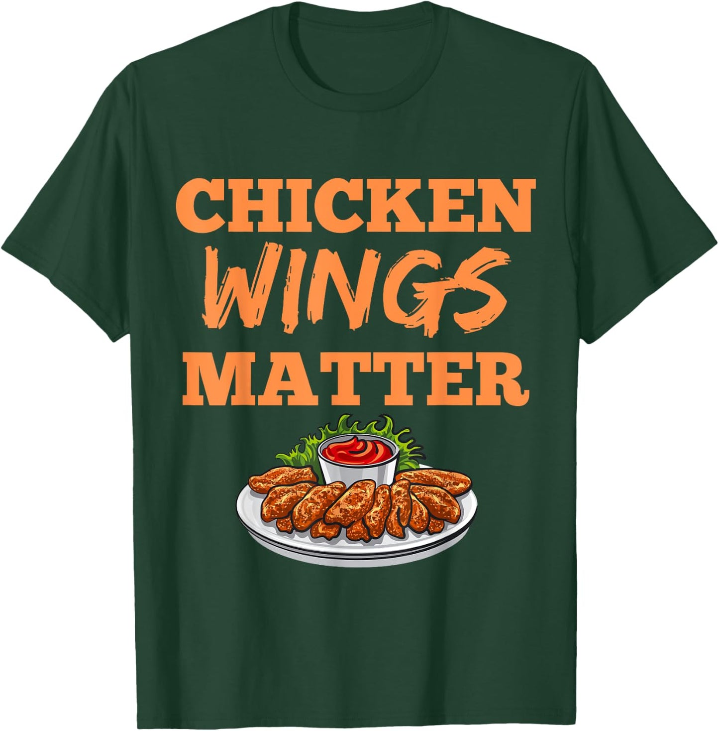 Funny Chicken Wings Eating Festival Fast Food Love Adult T-Shirt - T-Shirt | Forest