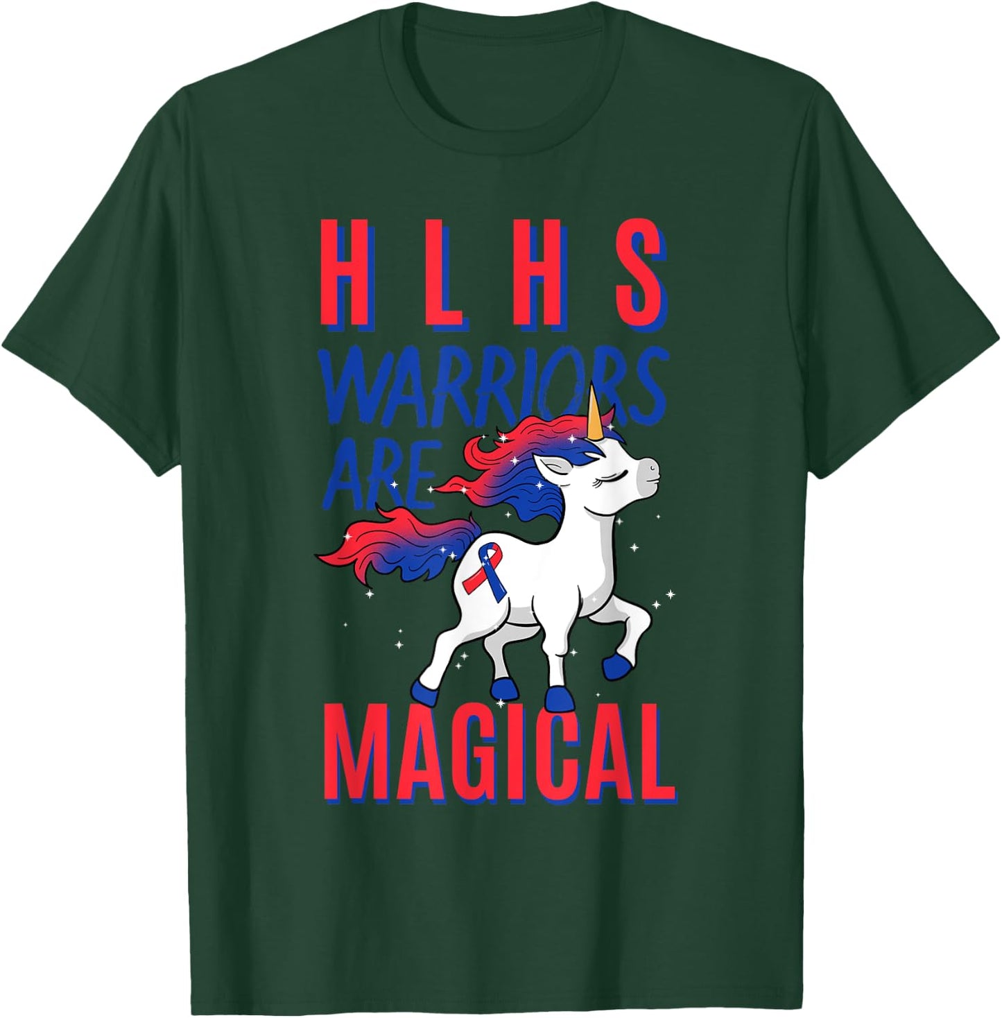 HLHS Warrior Hypoplastic Left Heart Syndrome Unicorn Lover T-Shirt - T-Shirt | Forest