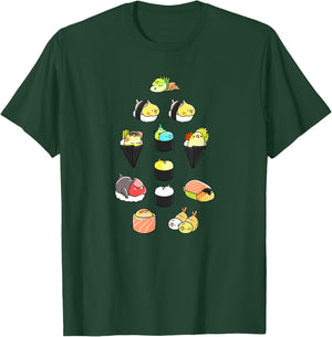 Bird Sushi Rolls Tempura Funny Fowl Animal Bird Lover Gift T-Shirt - T-Shirt | Forest