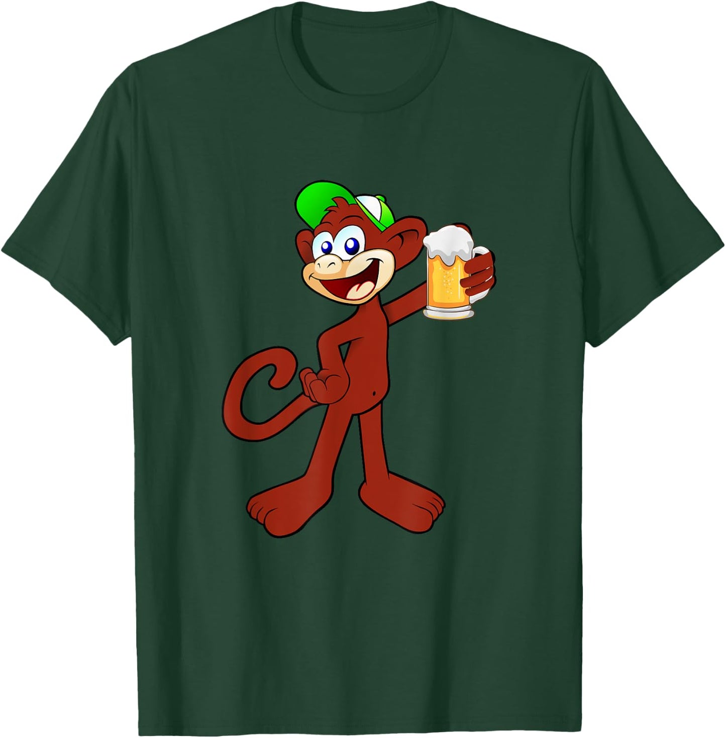 Beer Drinking Monkey Funny Beer Lovers Trendy Gag Gift T-Shirt - T-Shirt | Forest