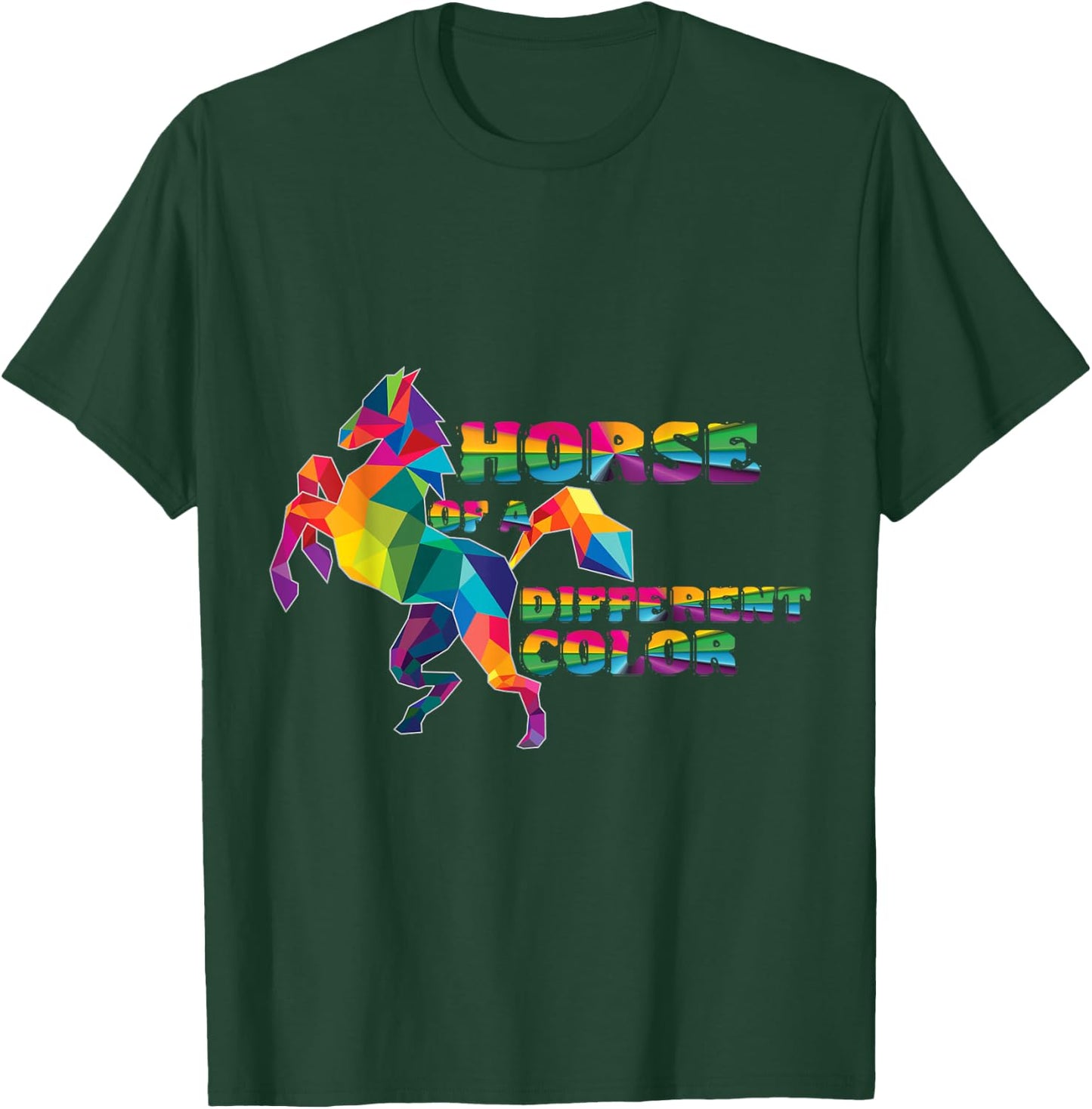 Horse of a different color, Rainbow Horse T-Shirt - T-Shirt | Forest
