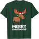 Merry Christmas Xmas Merry Christmoose Santa Hat Moose T-Shirt - T-Shirt | Forest