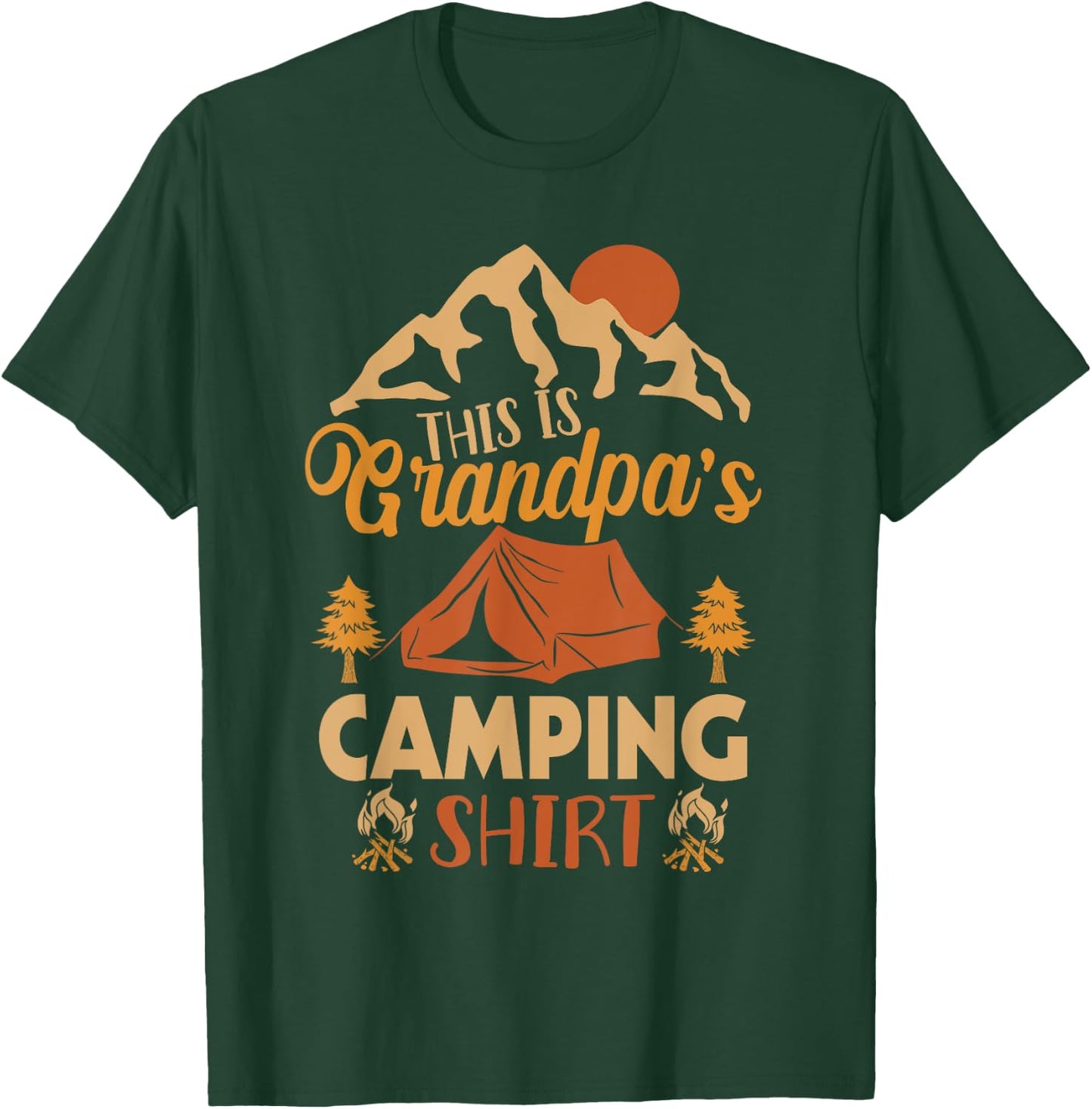This Is Grandpa's Camping Shirt Funny Camping Hiking T-Shirt - T-Shirt | Forest