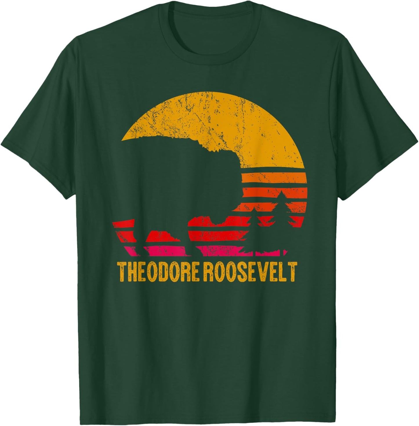 Theodore Roosevelt National Park Vintage Buffalo Bison Gift T-Shirt - T-Shirt | Forest