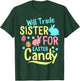 Will Trade Sister For Easter Candy kids Spring Bunny T-Shirt - T-Shirt | Forest