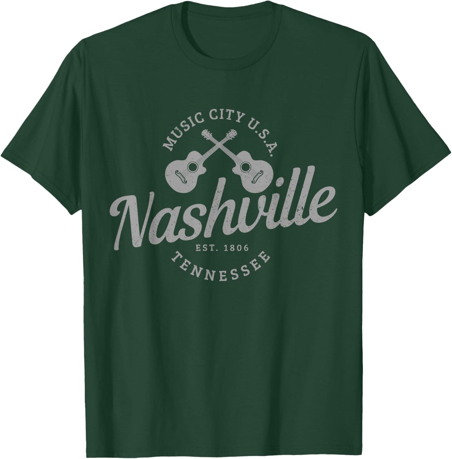 Nashville Tennessee Guitar Country Music City Souvenir T-Shirt - T-Shirt | Forest