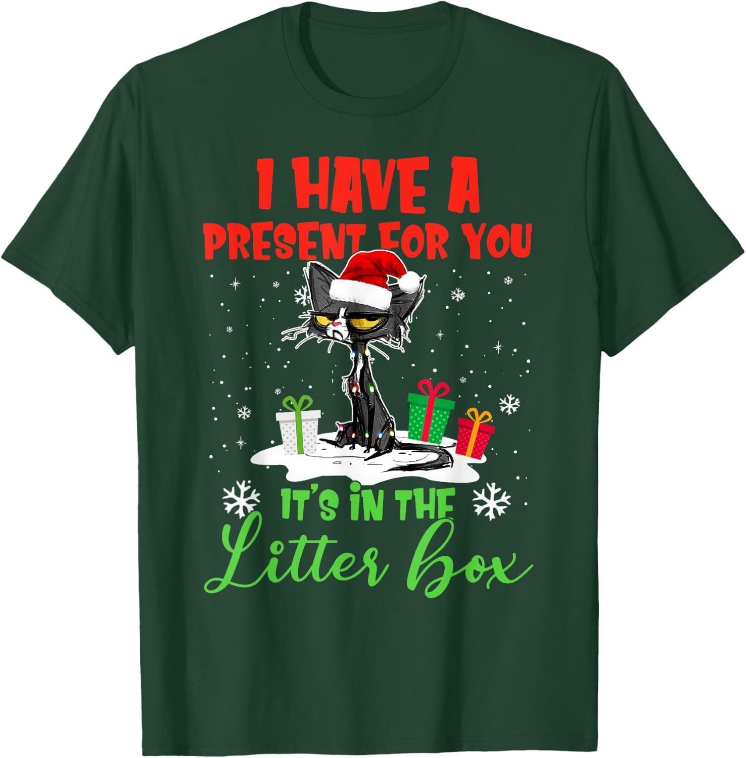 I Have A Present For You It's In The Litter Box Black Cat Women T-Shirt - T-Shirt | Forest