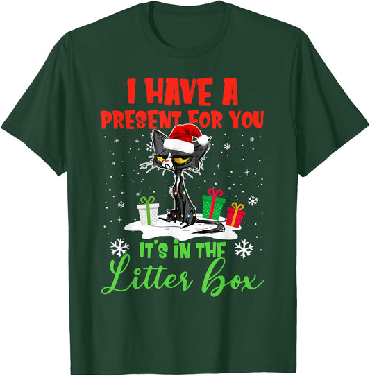 I Have A Present For You It's In The Litter Box Black Cat Women T-Shirt - T-Shirt | Forest