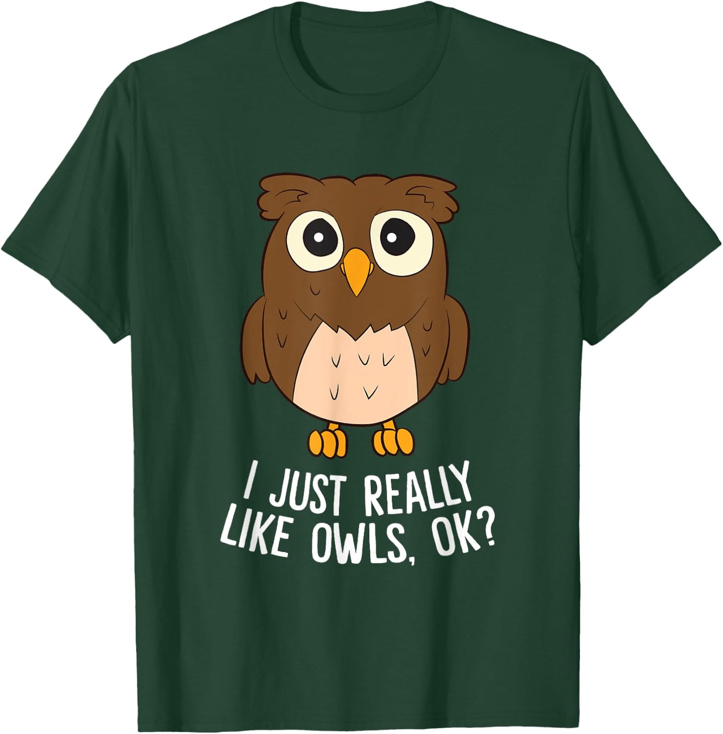 Cute Bird -Adults Owl Lovers Funny Owl Graphic Black Small T-Shirt - T-Shirt | Forest