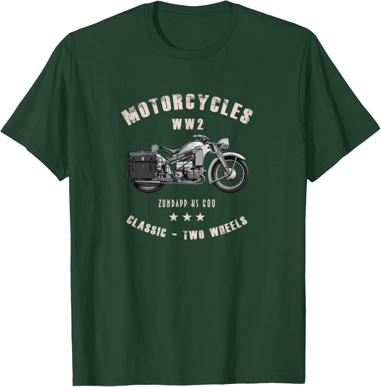 Zundapp KS 600 Classic Motorcycle WW2 T-Shirt - T-Shirt | Forest