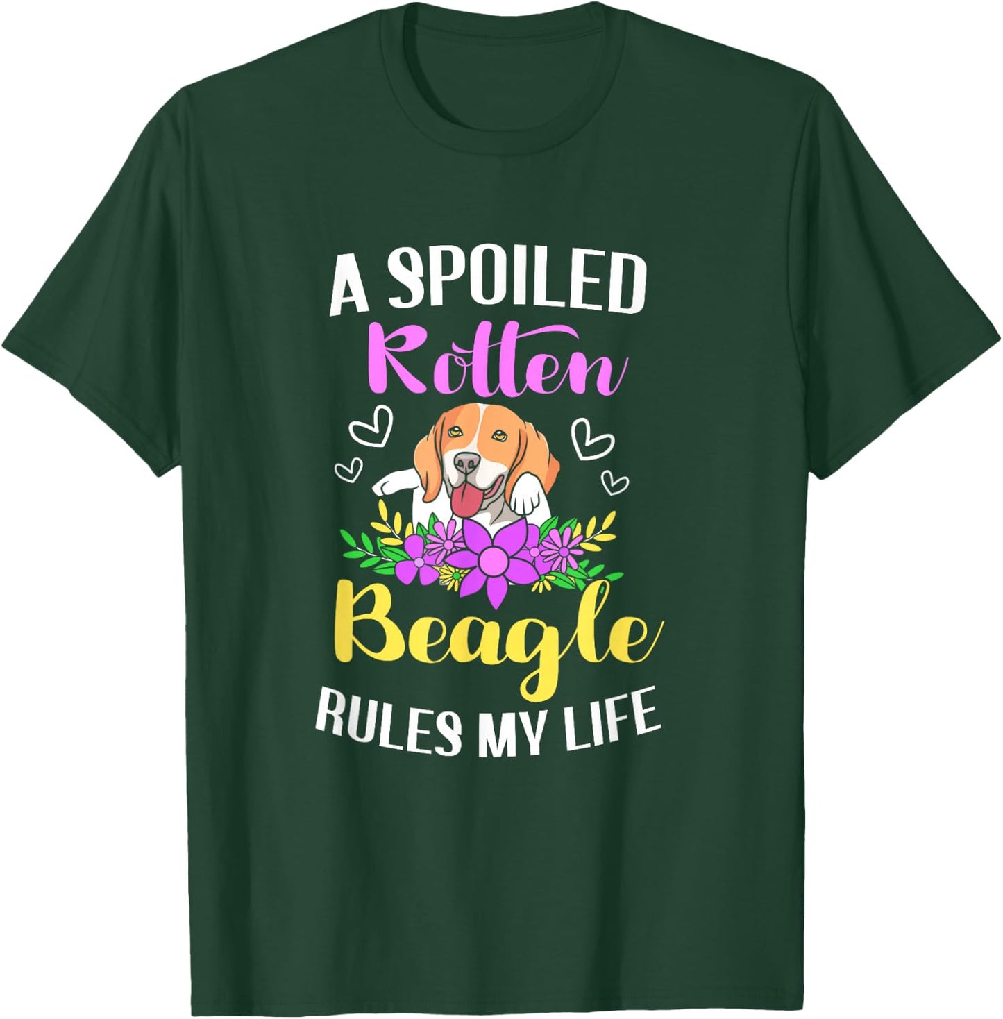 Funny Beagle Mom Spoiled Rotten Dog Women Kids T-Shirt - T-Shirt | Forest