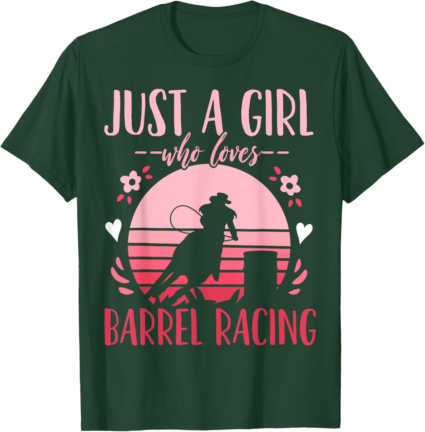 Barrel Racing Just a Girl Who Loves Barrel Racing Retro Small T-Shirt - T-Shirt | Forest