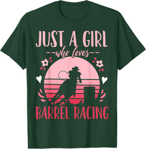 Barrel Racing Just a Girl Who Loves Barrel Racing Retro Small T-Shirt - T-Shirt | Forest