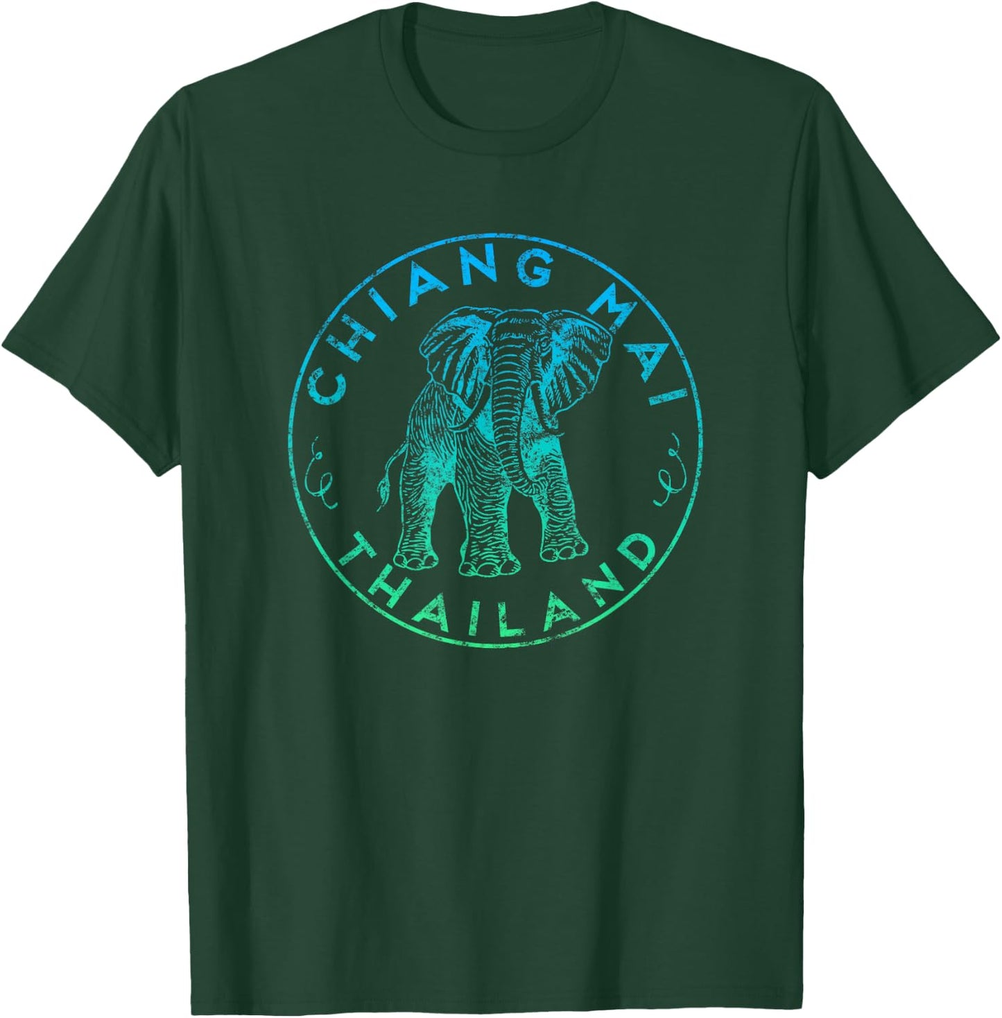 Chiang Mai Thailand Elephant Digital Nomads Asian Travel T-Shirt - T-Shirt | Forest