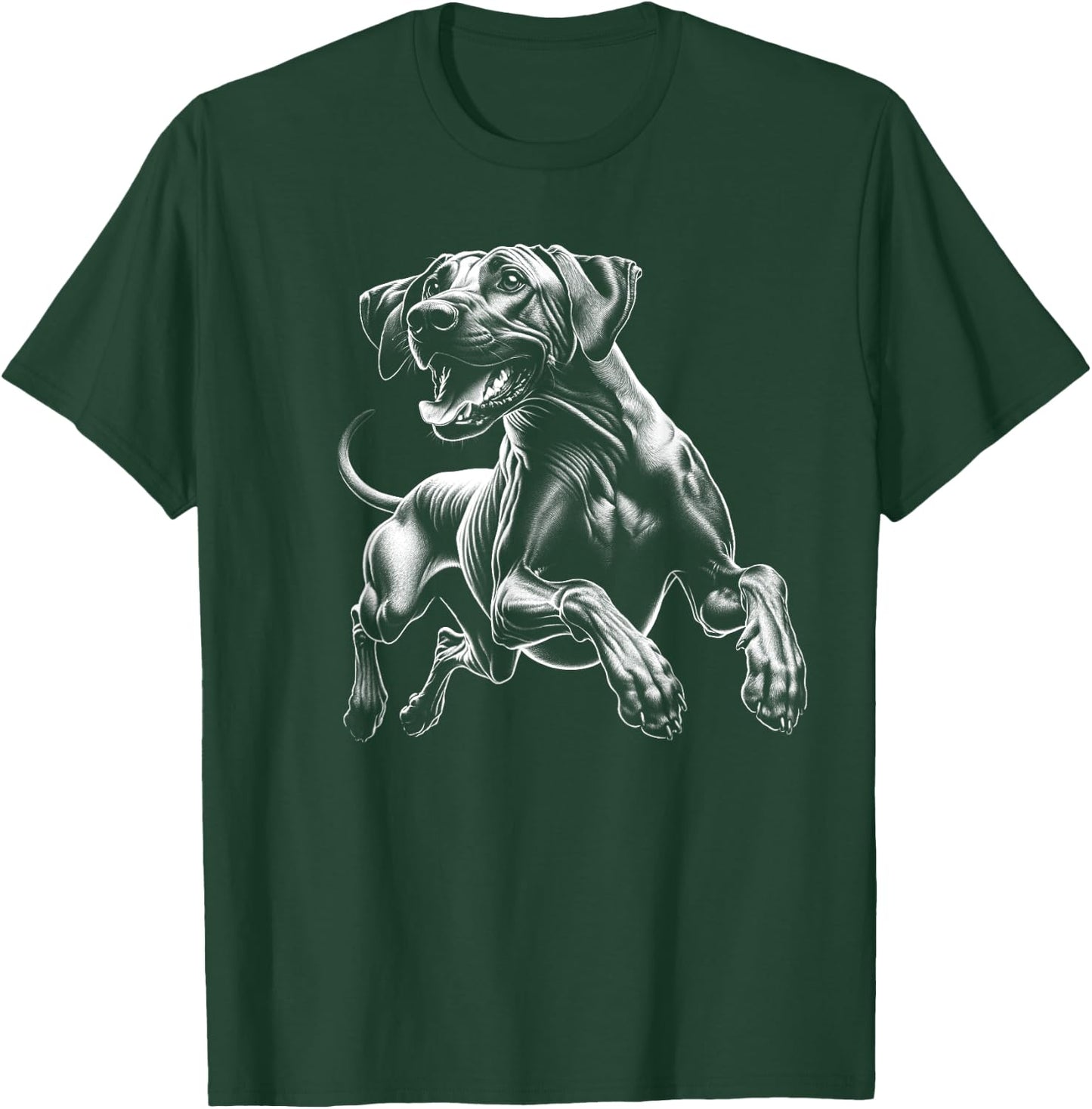 Happy Rhodesian Ridgeback in the Jump T-Shirt - T-Shirt | Forest