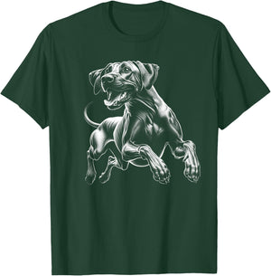Happy Rhodesian Ridgeback in the Jump T-Shirt - T-Shirt | Forest
