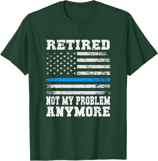 Retired Police Officer Policeman Retirement Gift USA Police T-Shirt - T-Shirt | Forest