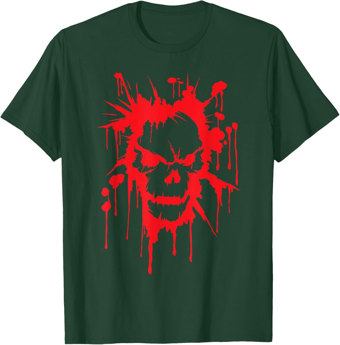 Bloody Skull | Bloodstain With Dead Face | Heavy Metal T-Shirt - T-Shirt | Forest