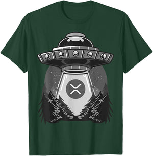 Spaceship UFO XRP Cryptocurrency T-Shirt - T-Shirt | Forest