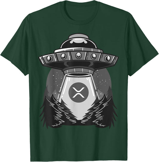 Spaceship UFO XRP Cryptocurrency T-Shirt - T-Shirt | Forest