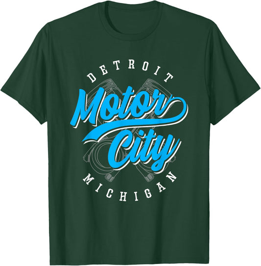 Classic Detroit Motor City Michigan Michiganians Pride Gift T-Shirt - T-Shirt | Forest