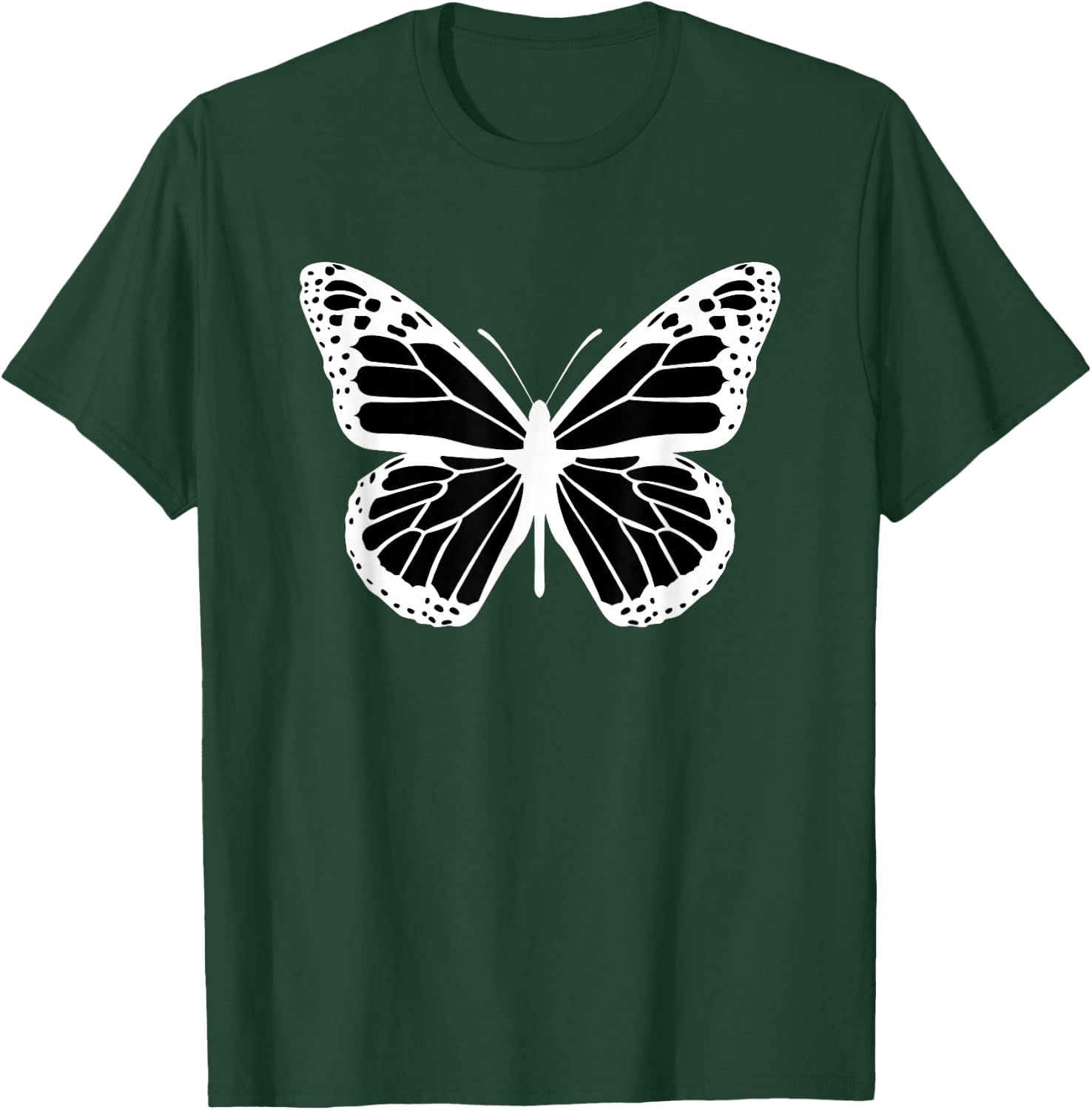 Cute White and Black Butterfly T-Shirt - T-Shirt | Forest
