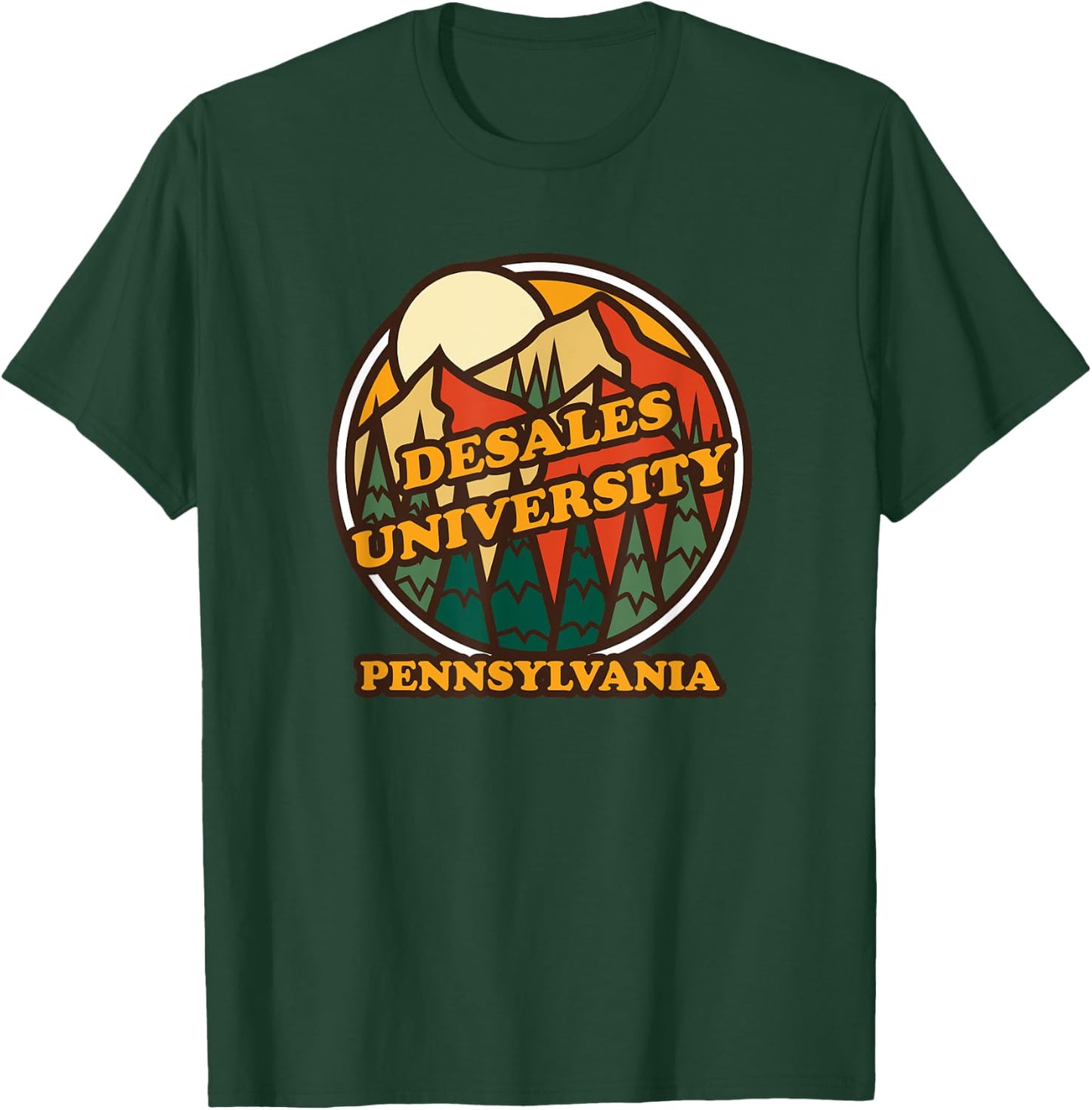Vintage DeSales University, Pennsylvania Mountain Print T-Shirt - T-Shirt | Forest