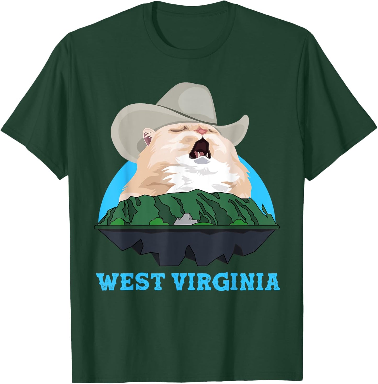 West Virginia Cowboy Cat Singing Meme Meowdy T-Shirt - T-Shirt | Forest